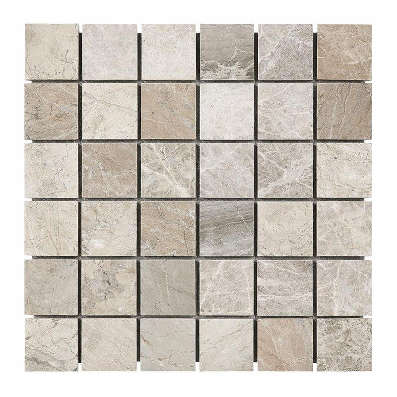 Tundra Gray Marble 2x2 Tumbled Mosaic