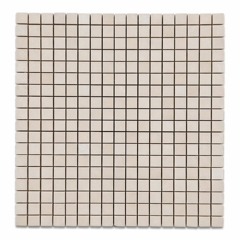 White Pearl (Turkish Botticino) (Botticino) Marble 5/8x5/8 Polished Mosaic