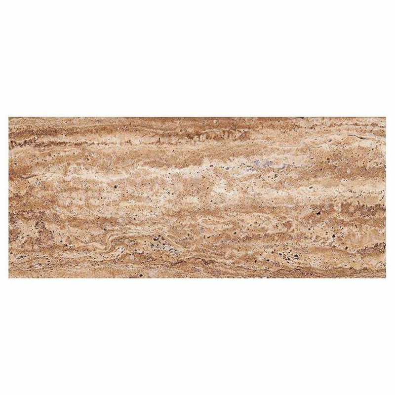 Noce Exotic (Vein-Cut) Travertine 6x24 Unfilled, Brushed & St.Edged Travertine Tile