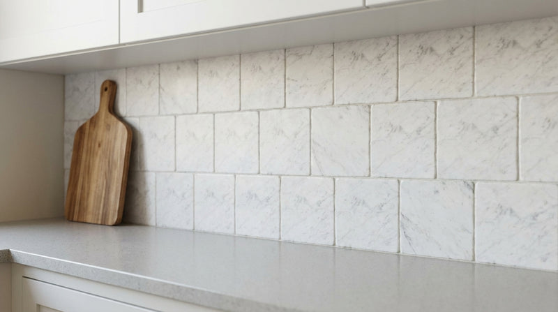 Carrara White (Italian) Carrara White Marble 6x6 Tumbled Tile