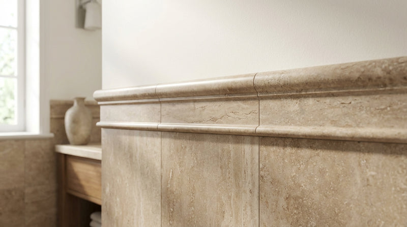 Noce (Antalya) Travertine 3x12 Honed Travertine Tile Arch / Baldwin Molding