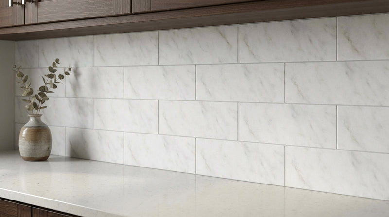 Carrara White (Italian) Marble 2x8 Honed Tile