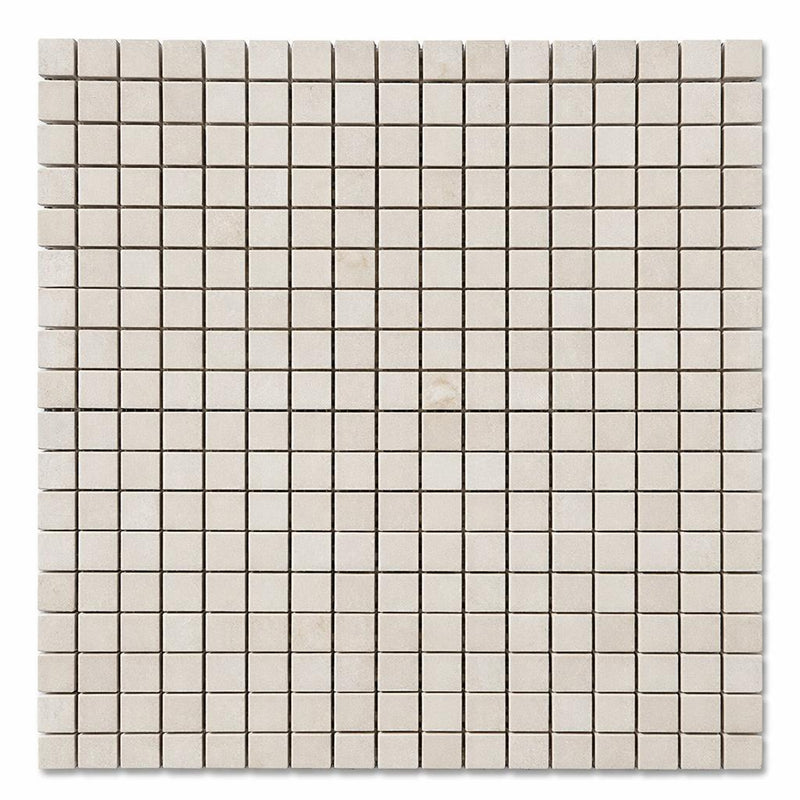 White Pearl (Turkish Botticino) (Botticino) Marble 5/8x5/8 Tumbled Mosaic