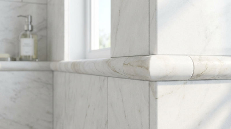 Thassos White (Greek) Thassos White Marble 1x12 Polished / Honed Tile Quarter-Round Trim