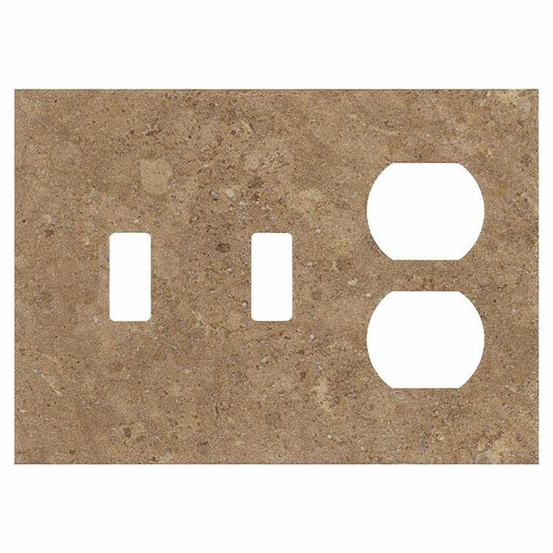 Noce Travertine Switch Plate Covers 4-1/2x6 1/3 Honed Plate Cover 3-DUPLEX