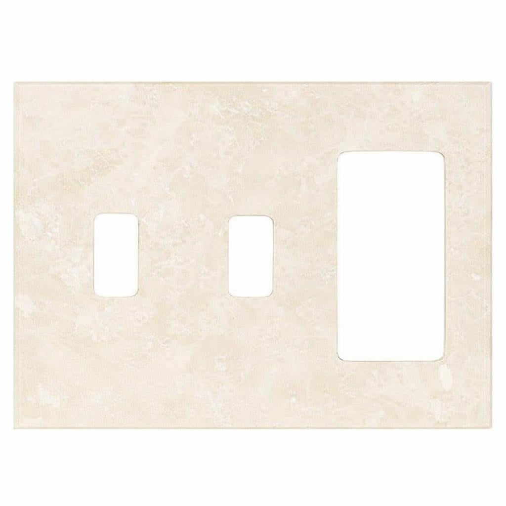 Ivory / Light Travertine Switch Plate Covers 4-1/2x6 1/3 Cream Honed P ...