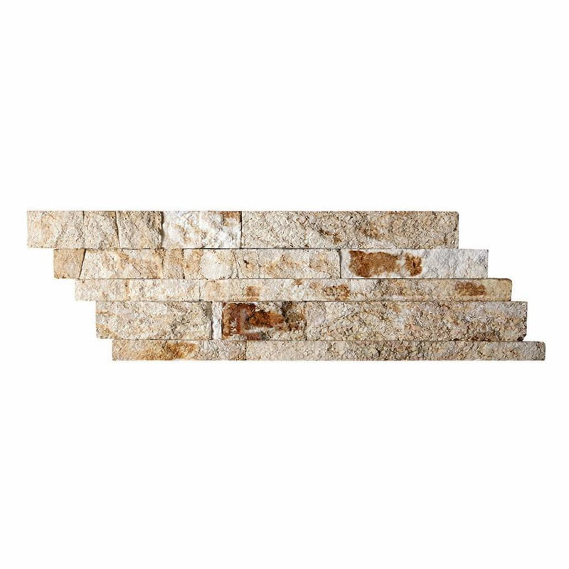 Valencia Travertine 6x24 Split-faced Travertine Ledger Panel