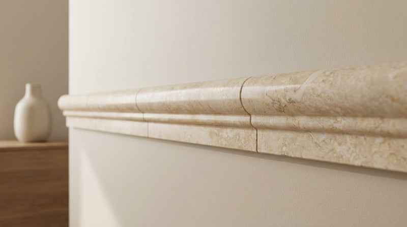 Cappuccino Marble 2x12 Polished Tile OG-1 (Single-step Chair Rail Trim)