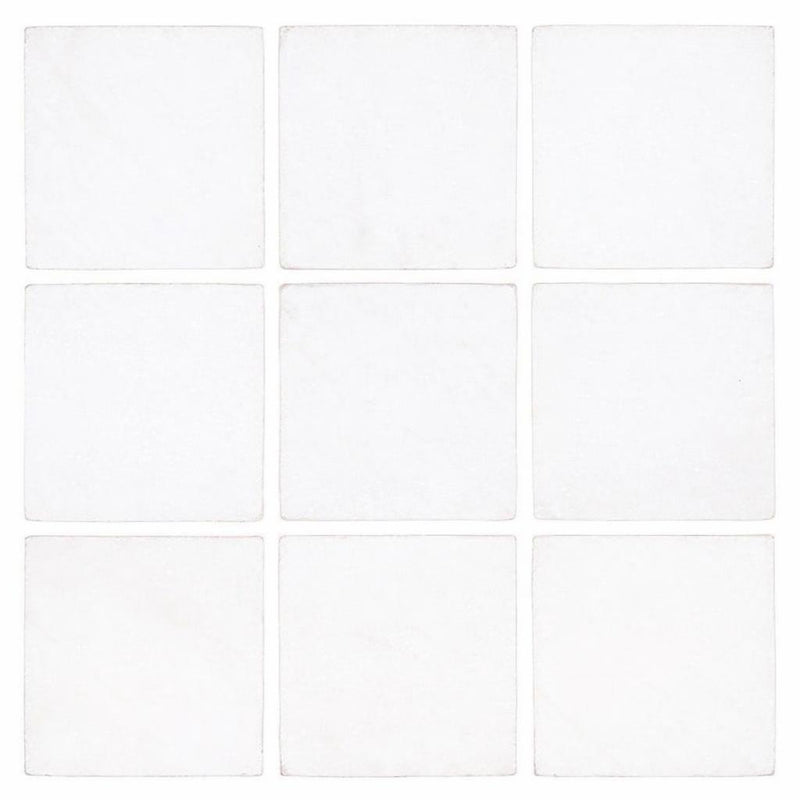 Thassos White (Greek) Thassos White Marble 4x4 Tumbled Tile