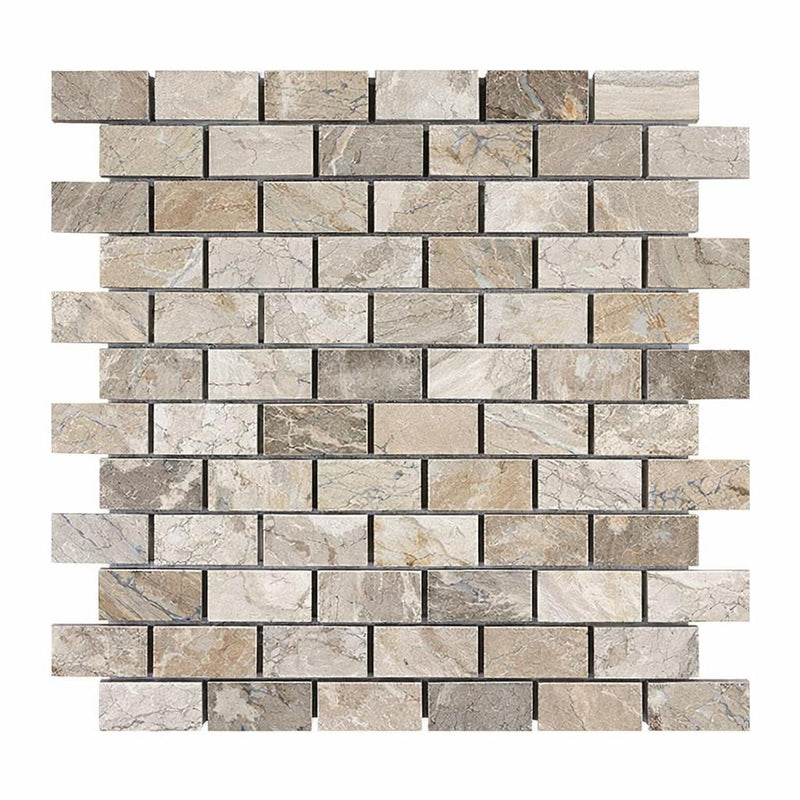 Atlantic Gray Marble 1x2 Split-Faced Mosaic