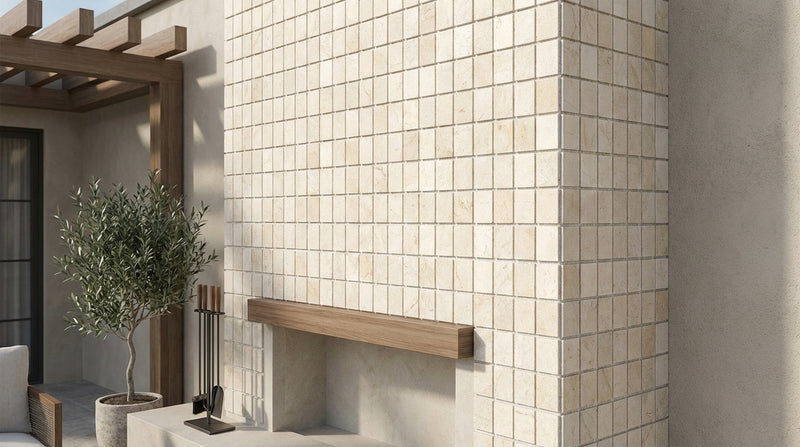 Crema Marfil (Spanish) Marble 2x2 Cream Tumbled Mosaic