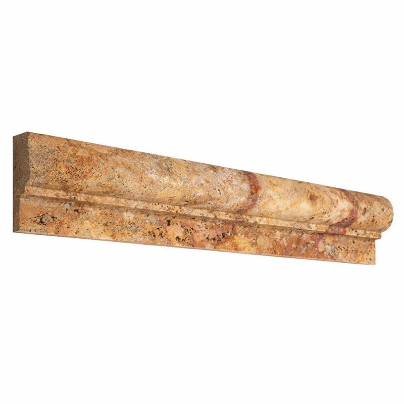 Scabos Travertine 2x12 Honed Travertine Tile OG-1 (Single-step Chair Rail Trim)