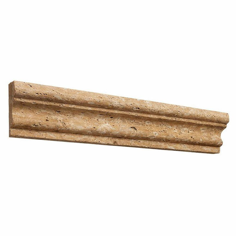 Noce Exotic (Vein-Cut) Travertine 2x12 Honed Travertine Tile Milano (Crown / Mercer) Molding Milano Molding