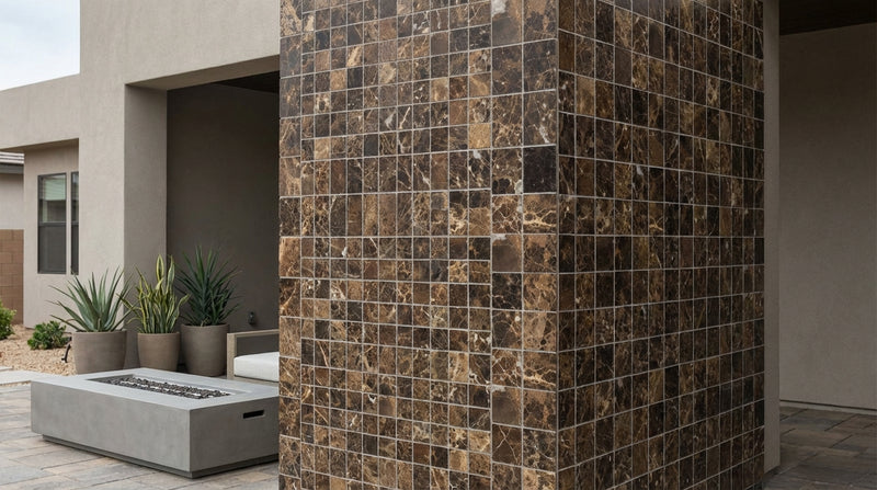 Emperador Dark (Spanish) Marble 2x2 Tumbled Mosaic