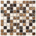 Spanish Mix Marble 1x1 Polished Mosaic (Crema Marfil + Emp. Light + Emp. Dark)