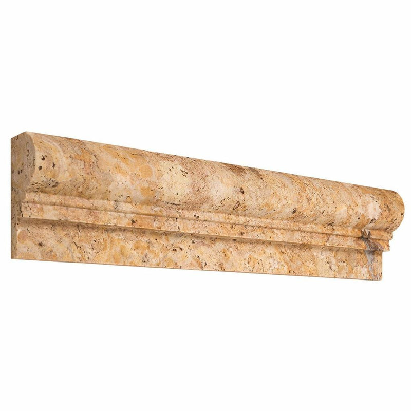 Scabos Travertine 2-1/2x12 Honed Travertine Tile OG-2 (Double-step Chair Rail Trim)
