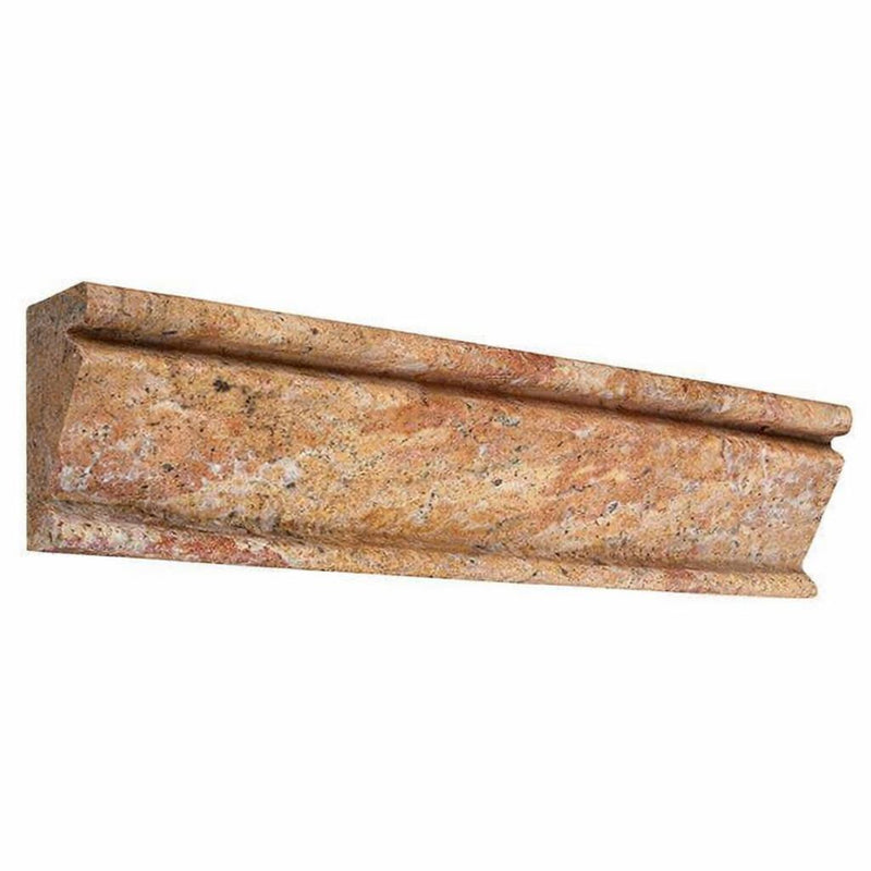 Scabos Travertine 2-1/2x12 Honed Travertine Tile Crown Molding