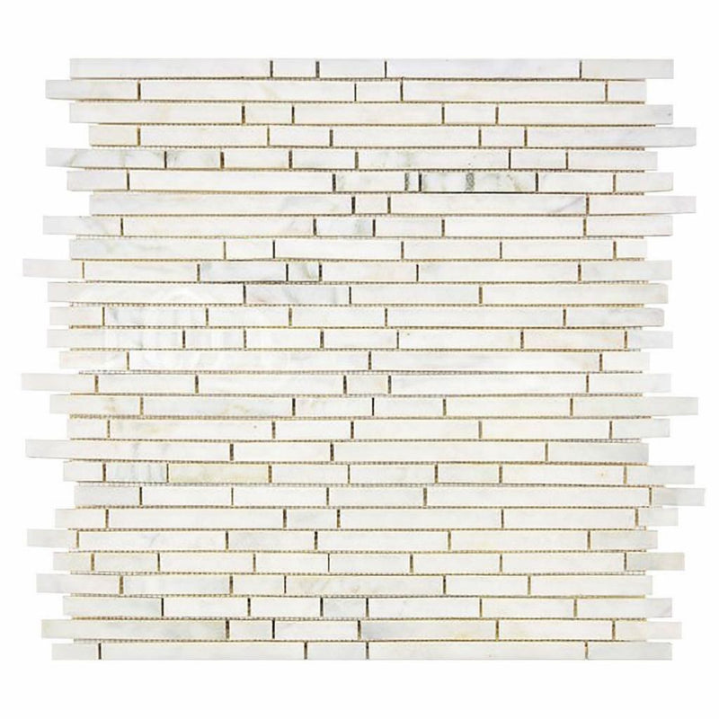 Calacatta Gold (Italian) Marble Honed Bamboo Sticks Mosaic Bamboo Sticks (8 mm Random-Strip / Matchstick) Mosaic