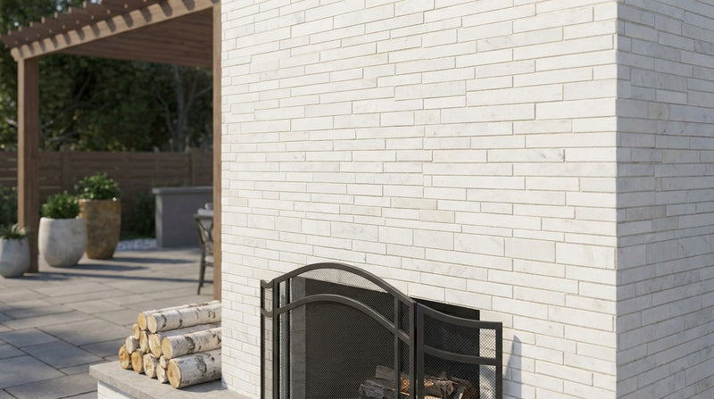Calacatta Gold (Italian) Marble Honed Bamboo Sticks Mosaic Bamboo Sticks (8 mm Random-Strip / Matchstick) Mosaic
