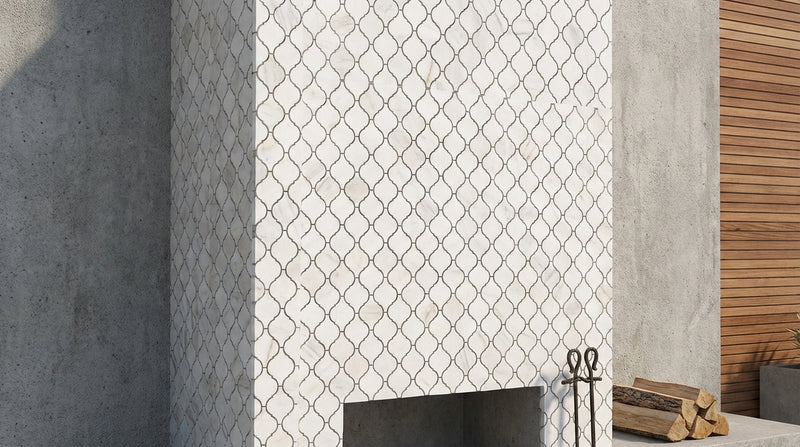 Calacatta Gold (Italian) Marble Honed Lantern Mosaic (3") (Arabesque / Moroccan / Baroque)