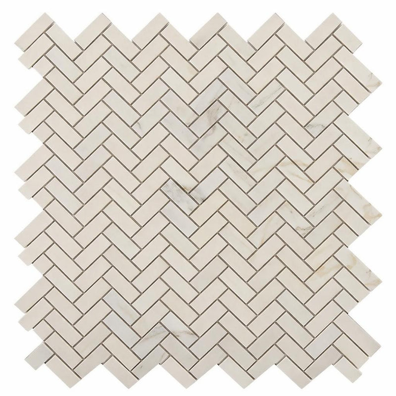 Calacatta Gold (Italian) Marble Honed Stanza Mosaic (w/ Calacatta Gold)
