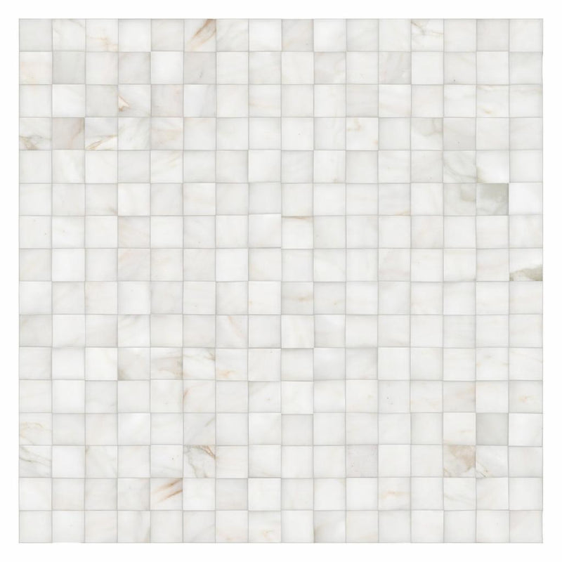 Calacatta Gold (Italian) Marble Honed 3-D Small-Bread Mosaic