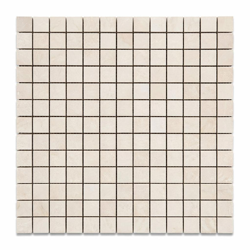 White Pearl (Turkish Botticino) (Botticino) Marble 1x1 Polished Mosaic