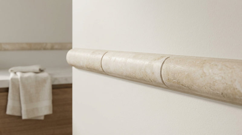 Durango / Paredon (Mexican) - Cross Cut Durango Travertine 1x12 Honed Travertine Tile Dome (Cane) Liner