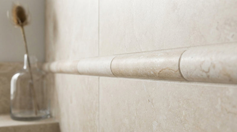 Durango / Paredon (Mexican) - Cross Cut Durango Travertine 1x12 Honed Travertine Tile Rope Liner