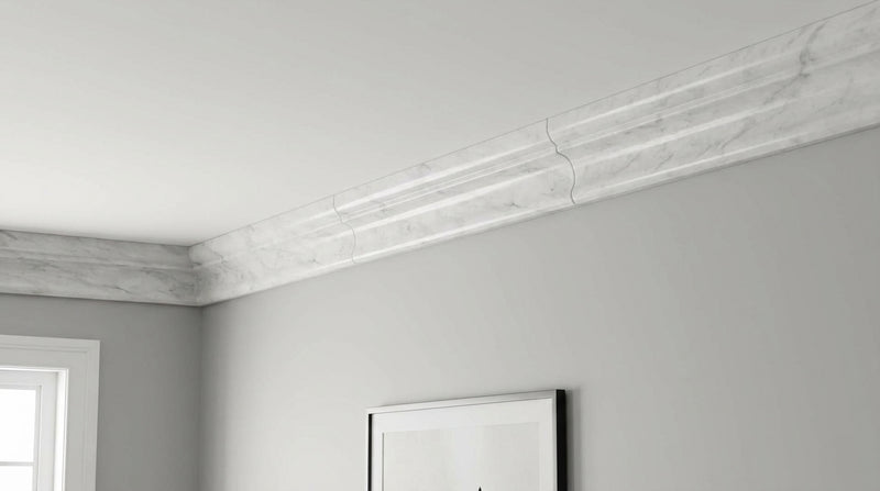 Carrara White (Italian) Carrara White Marble 2x12 Polished / Honed Tile Crown (Mercer) Molding Crown Molding