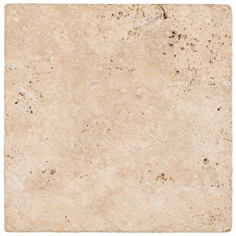 Walnut Travertine 6x6 Tumbled Travertine Tile