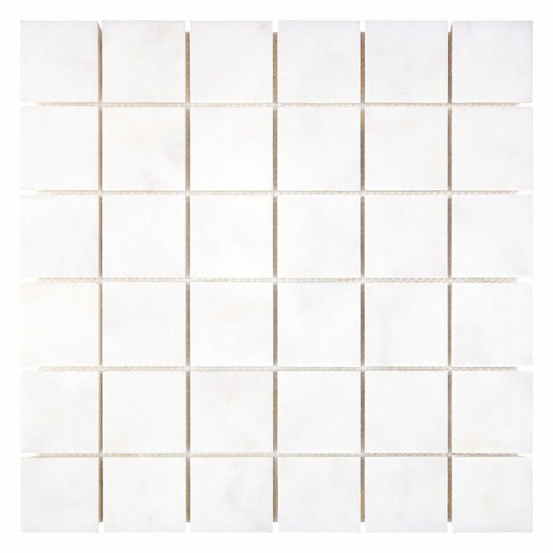 Afyon White Marble 2x2 Polished Mosaic
