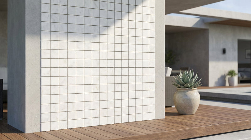 Afyon White Marble 2x2 Polished Mosaic