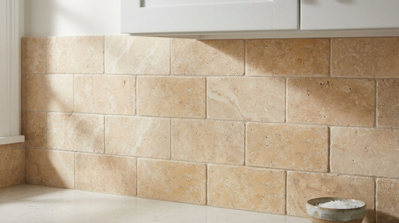 Gold / Yellow Gold Travertine 3x6 Tumbled Travertine Tile
