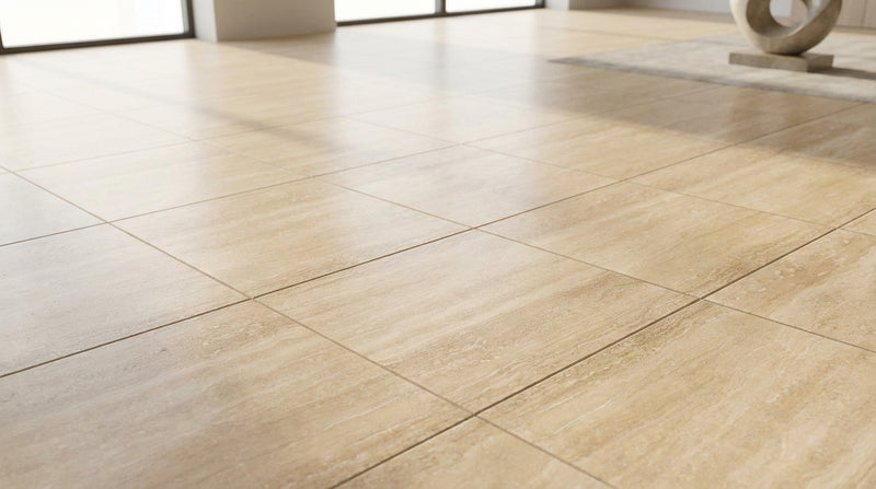 Ivory / Light Travertine 12x12 Cream Filled & Honed Tile