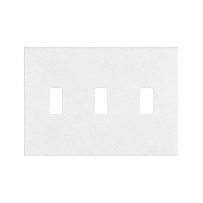 Thassos White Switch Plate Covers 4-1/2x6 1/3 Honed Plate Cover 3-TOGGLE