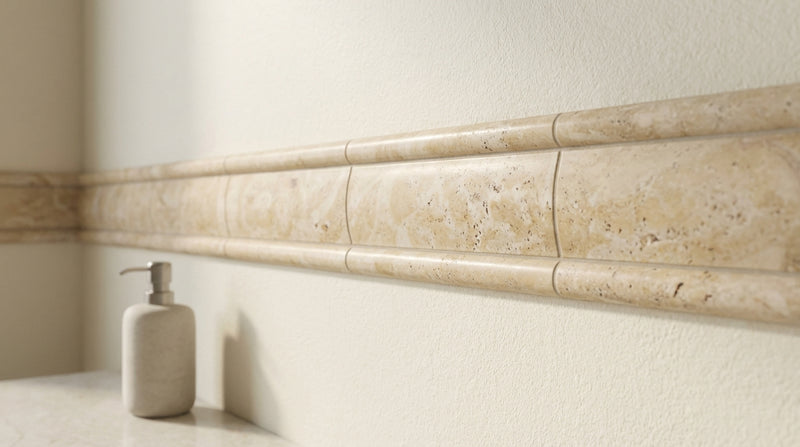 Gold / Yellow Gold Travertine 1x12 Honed Travertine Tile Dome (Cane) Liner
