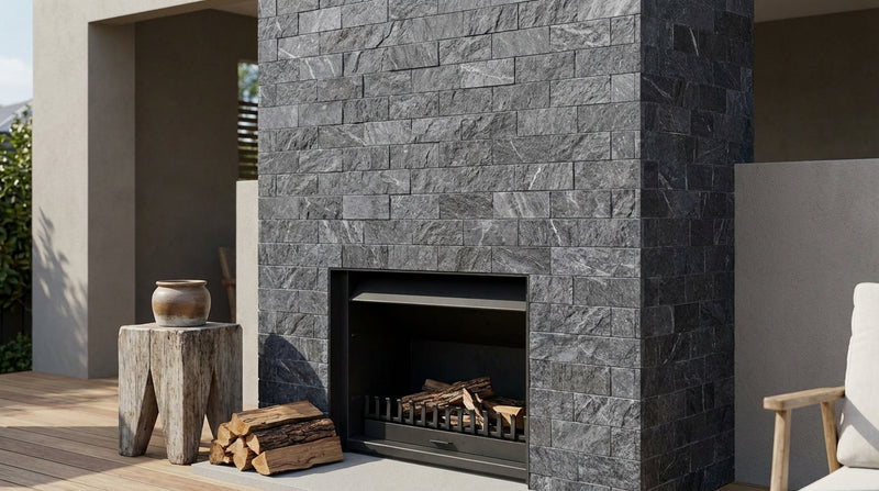 Nero Marquina (Black) Marble 1x2 Split-faced Brick Joint Mosaic Brick Mosaic