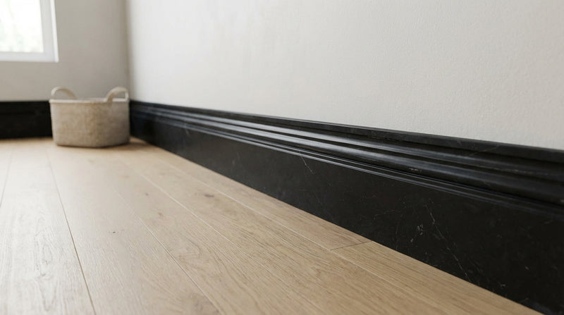 Absolute Black Granite 4-3/4x12 Polished Tile Baseboard Trim