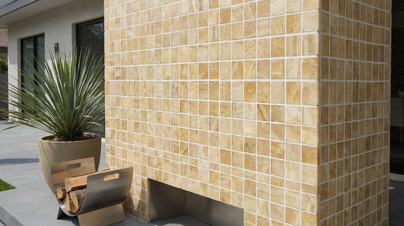 Honey (Giallo Crystal) Onyx 1x1 Polished Mosaic