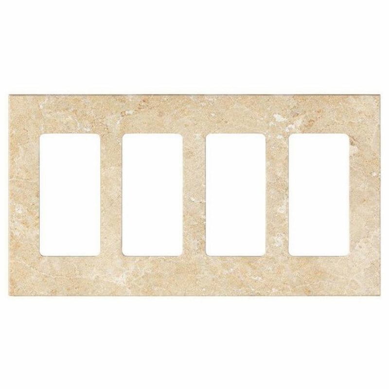 Walnut Travertine Switch Plate Covers 4-1/2x8 1/4 Honed Plate Cover 4-ROCKER