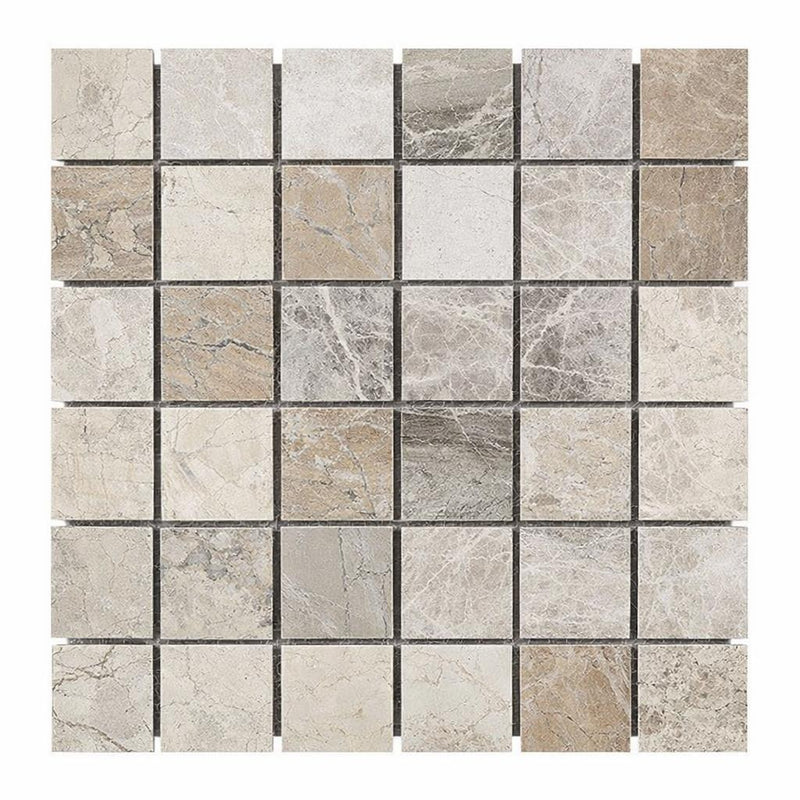Atlantic Gray Marble 2x2 Polished/Honed Mosaic