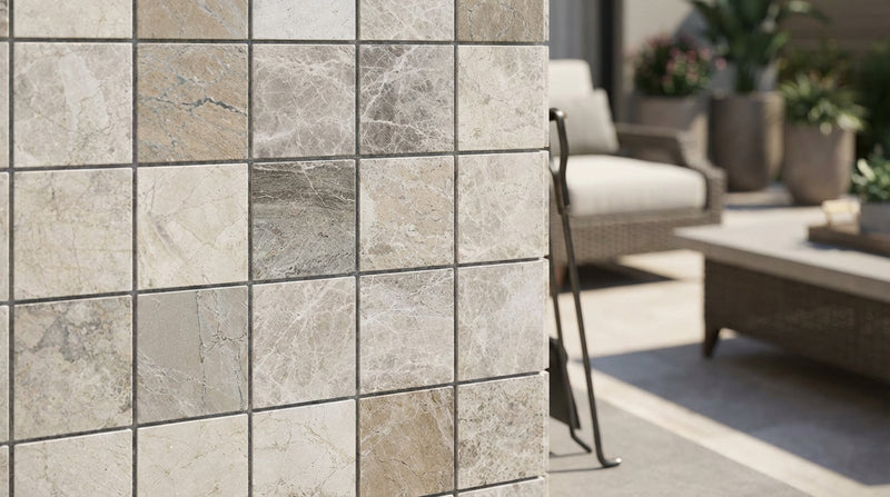 Atlantic Gray Marble 2x2 Polished/Honed Mosaic