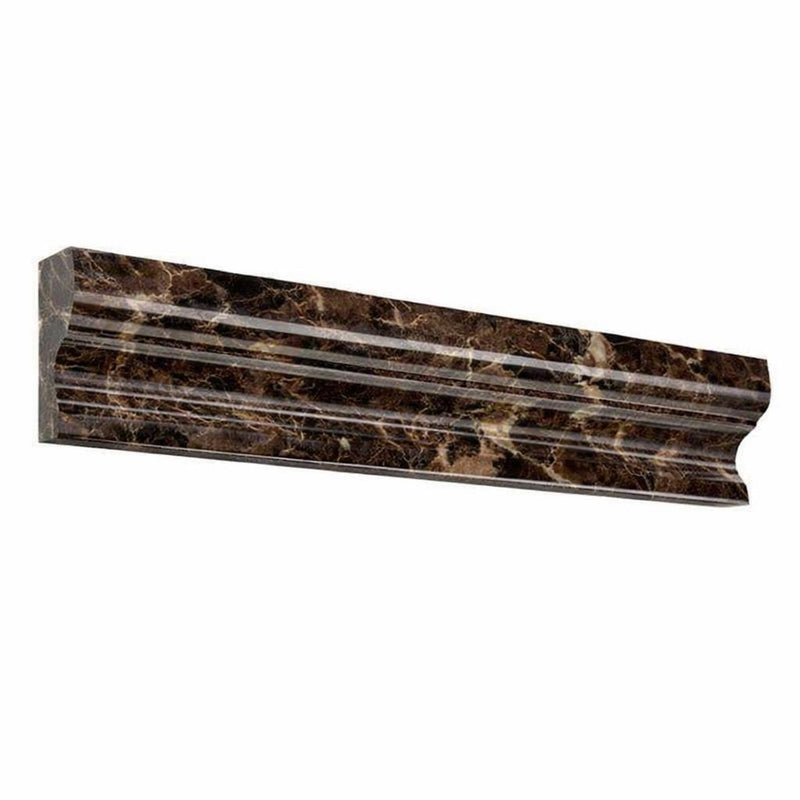 Emperador Dark (Spanish) Marble 2x12 Polished Tile Crown (Mercer) Molding Crown Molding