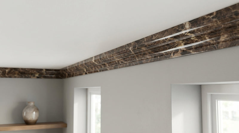 Emperador Dark (Spanish) Marble 2x12 Polished Tile Crown (Mercer) Molding Crown Molding