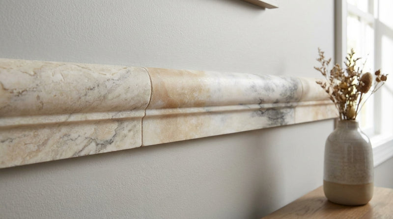 Latravonya Travertine 2x12 Honed Travertine Tile OG-1 (Single-step Chair Rail Trim)