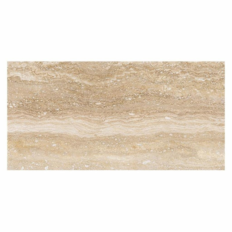 Ivory / Light Travertine 12x24 Cream Filled & Honed Tile