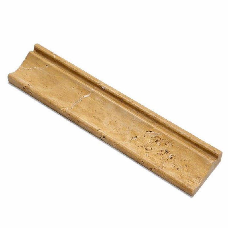 Gold / Yellow Gold Travertine 2-1/2x12 Honed Travertine Tile Crown Molding