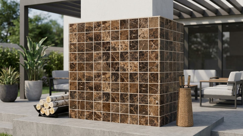 Emperador Dark (Spanish) Marble 2x2 Polished Mosaic
