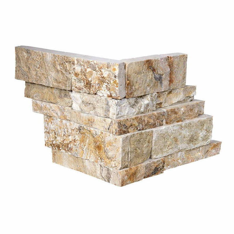 Valencia Travertine Split-faced Travertine Ledger Panel